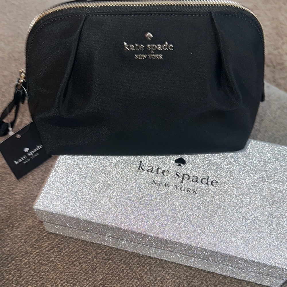 Kate Spade❤️Chelsea~ Black Nylon Cosmetic Bag~New w/Tag & Gift Box.